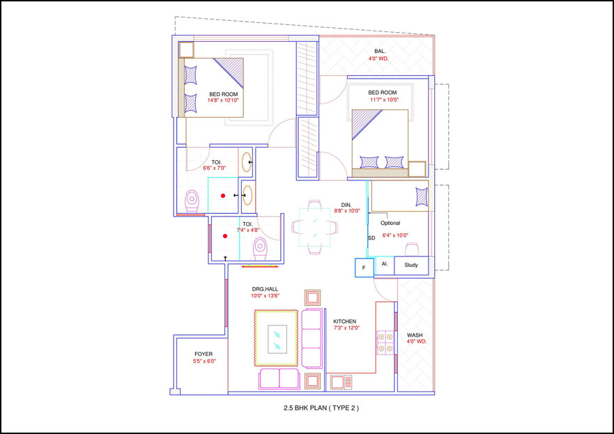 4bhk floor plan