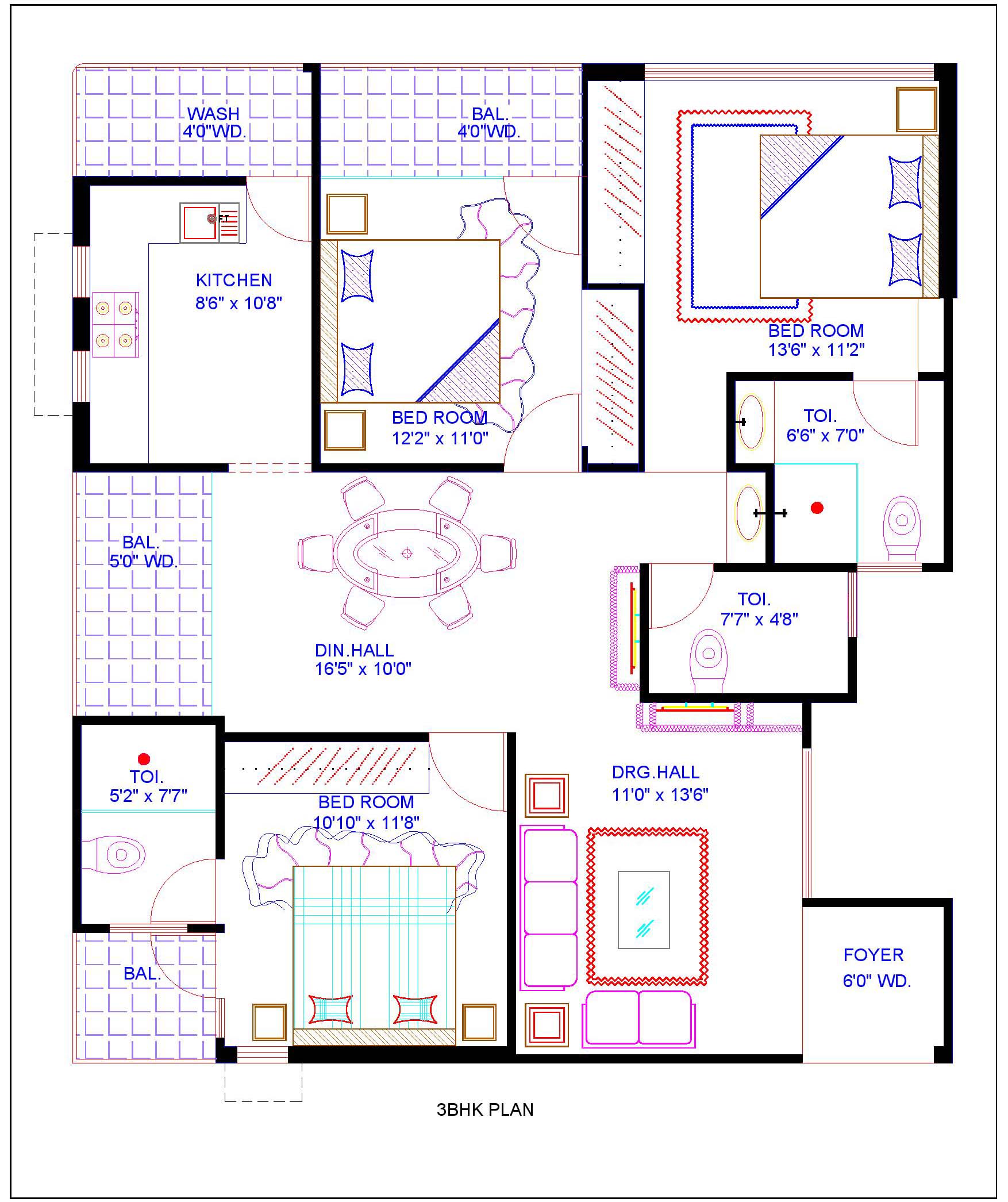 4bhk floor plan